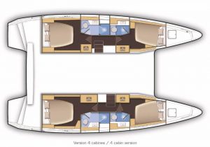 Lagoon 42 Catamaran Yacht Sailing Charter Croatia (4) Layout