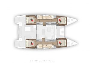 Lagoon 50 Layout 4 Cabins